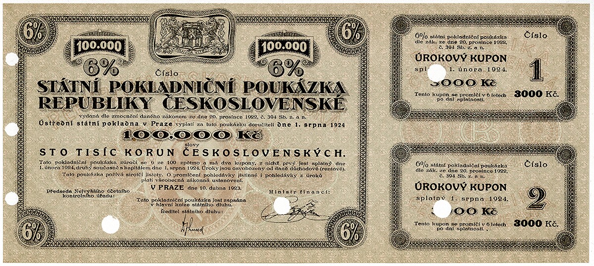 Státní pokladniční poukázky, 1919 - 1939