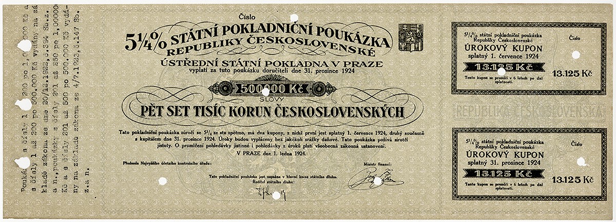 Státní pokladniční poukázky, 1919 - 1939