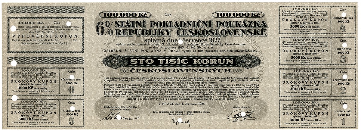 Státní pokladniční poukázky, 1919 - 1939
