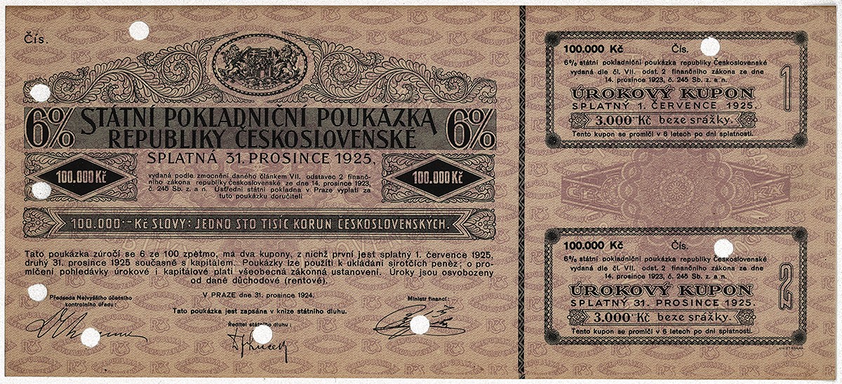 Státní pokladniční poukázky, 1919 - 1939