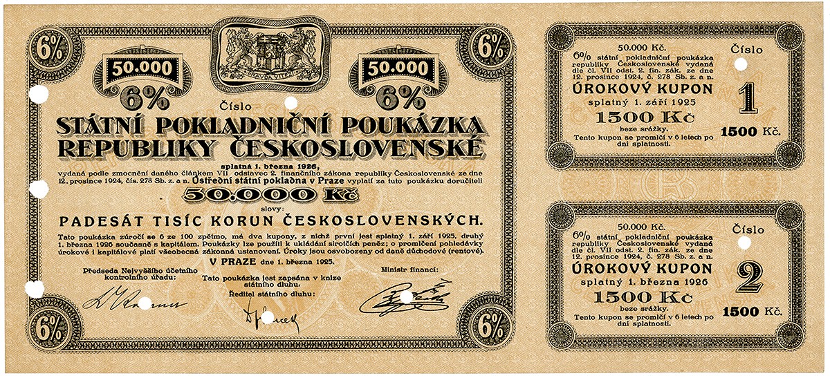 Státní pokladniční poukázky, 1919 - 1939