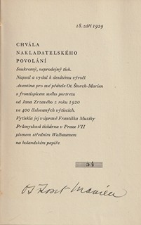 Otakar Štorch Marien (1897 - 1974) - Chvála nakladatelského povolání