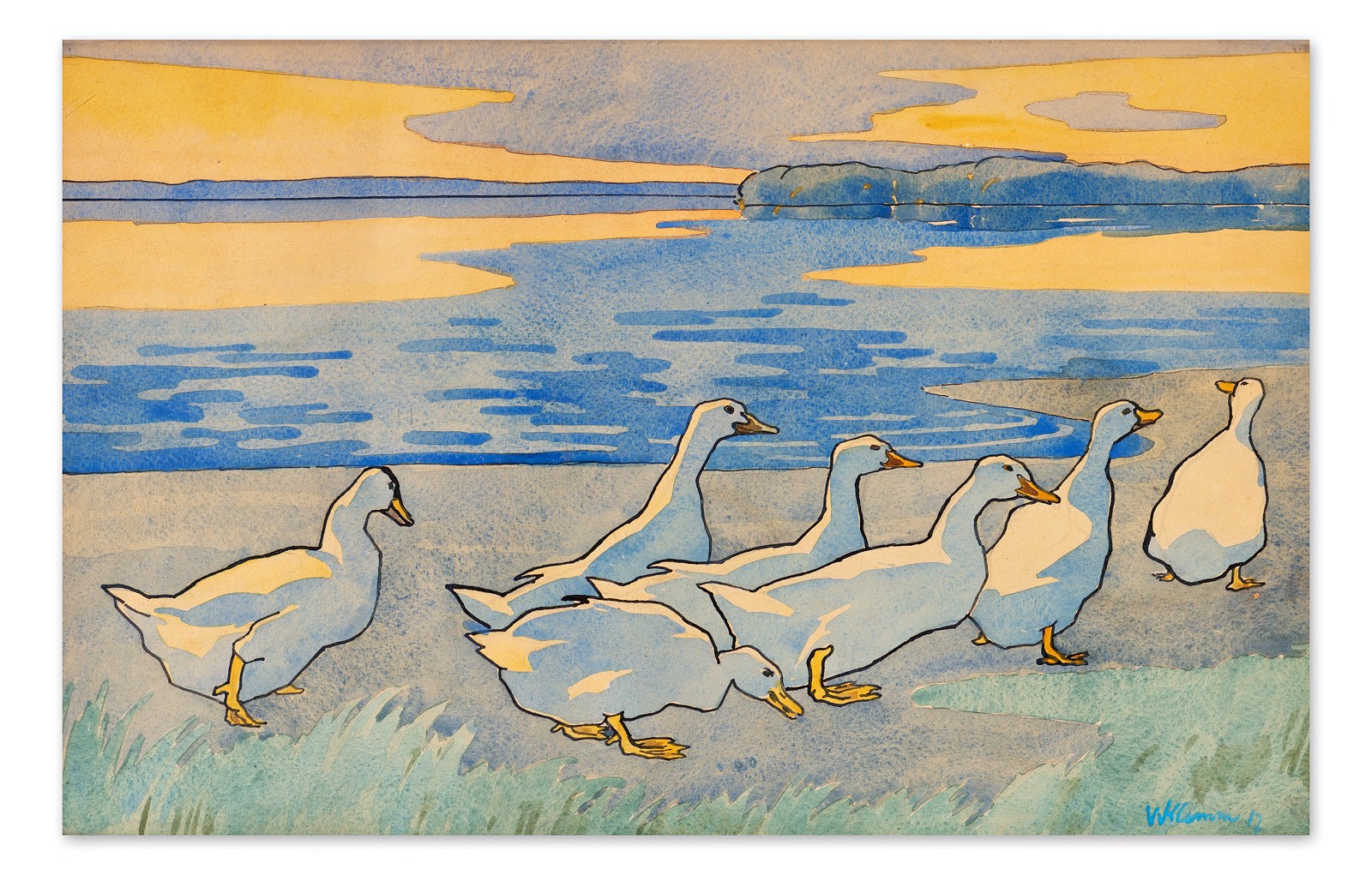 Walther Klemm (1883 - 1957) - Husy u jezera