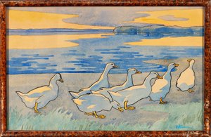 Walther Klemm (1883 - 1957) - Husy u jezera