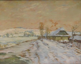 František Kaván (1866 - 1941) - Chalupa v zimě