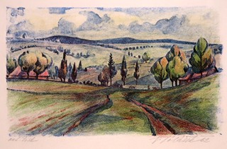 Viktor Polášek - Soubor 4 litografií, 2x Z venkova