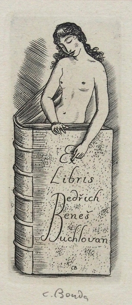 Cyril Bouda - DÍVKA – ex libris BEDŘICH BENEŠ
