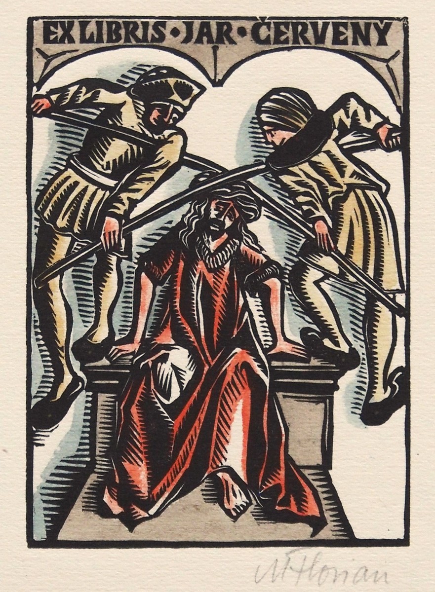 Michael Florian - EX LIBRIS JAROSLAV ČERVENÝ – s razítkem JČ