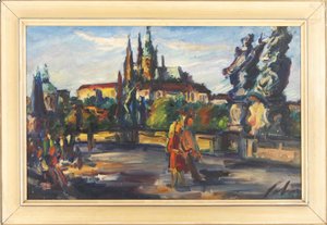 Jaroslav Pokorný - PRAHA – KARLŮV MOST i olej na plátně