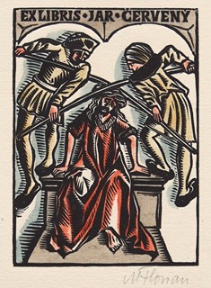 Michael Florian - EX LIBRIS JAROSLAV ČERVENÝ – s razítkem JČ