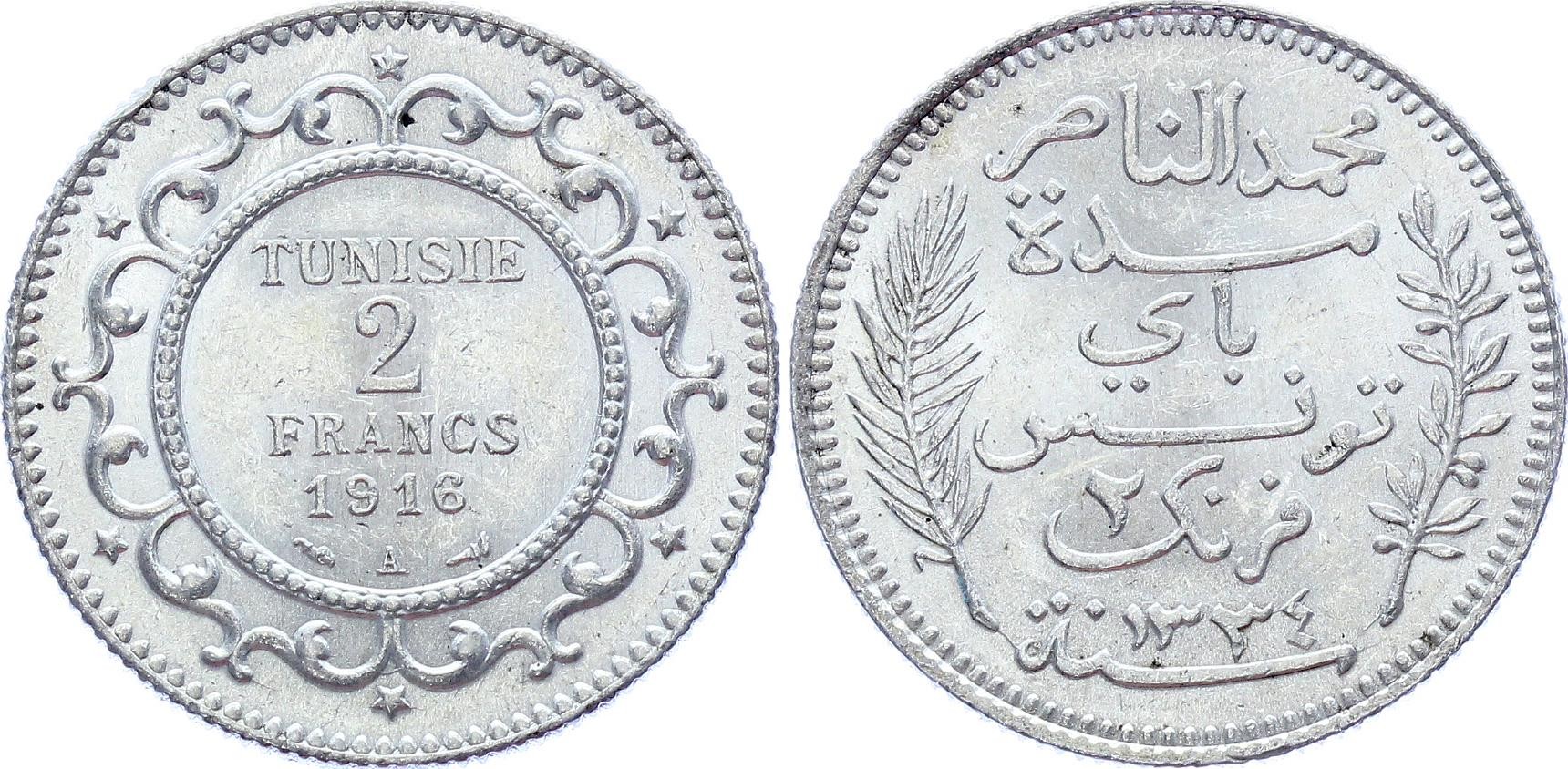 Tunisia 2 Francs 1916 A
