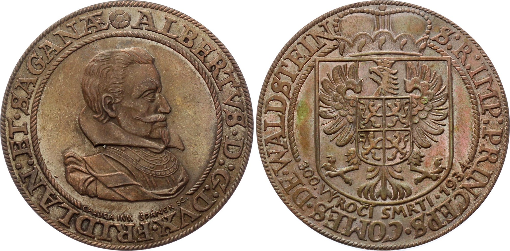 Czechoslovakia Copper Medal of Waldstein 1934 Valdštejn Medaile
