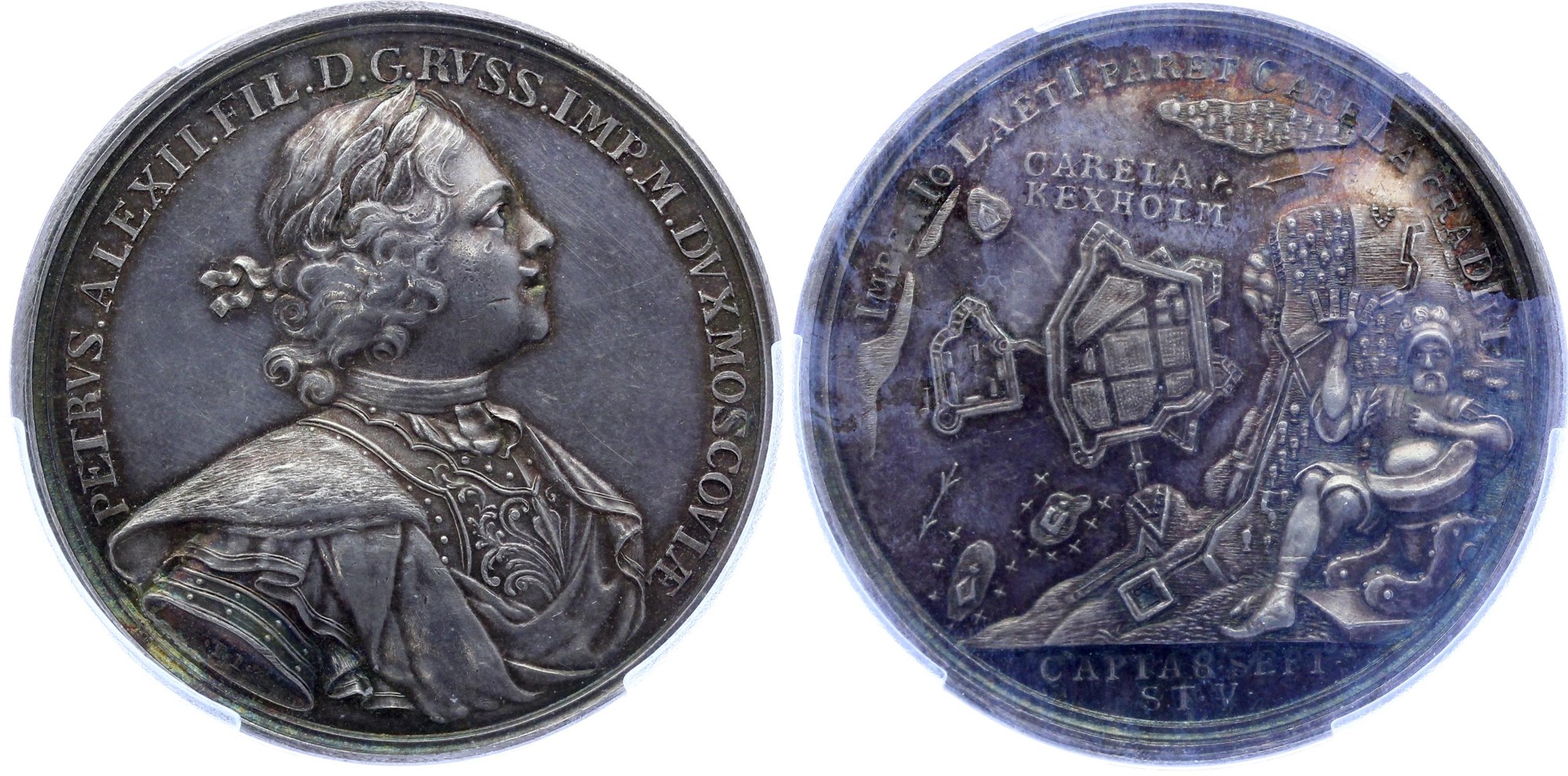 Russia - Capture of Kexholm Silver Medal, ND (1710).