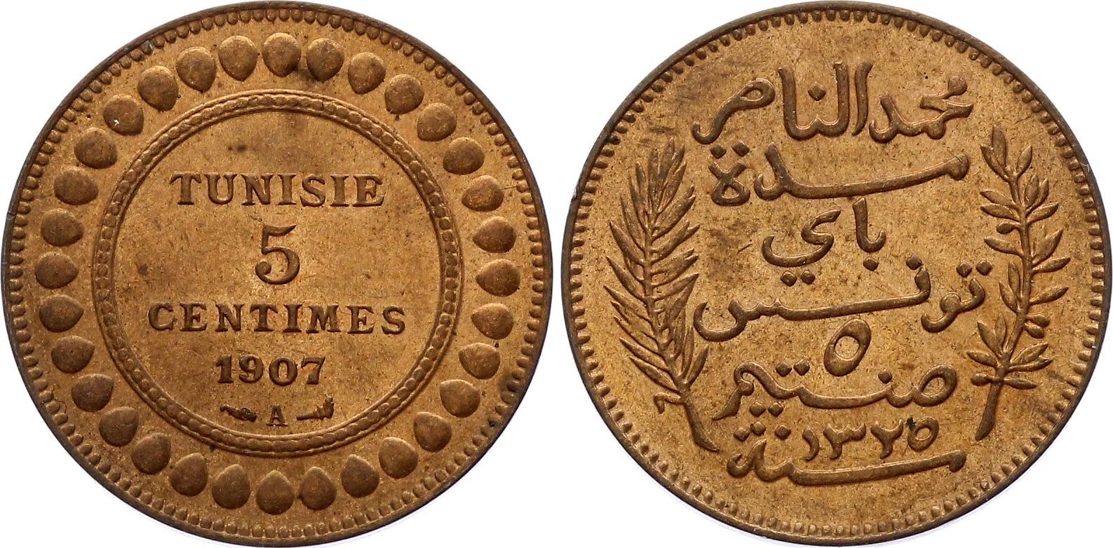 Tunisia 5 Centimes 1907 A