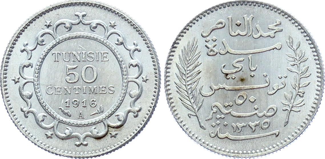 Tunisia 50 Centimes 1916 A