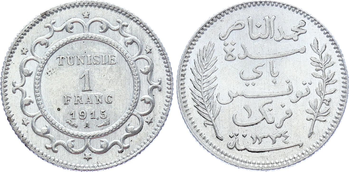 Tunisia 1 Franc 1915 A