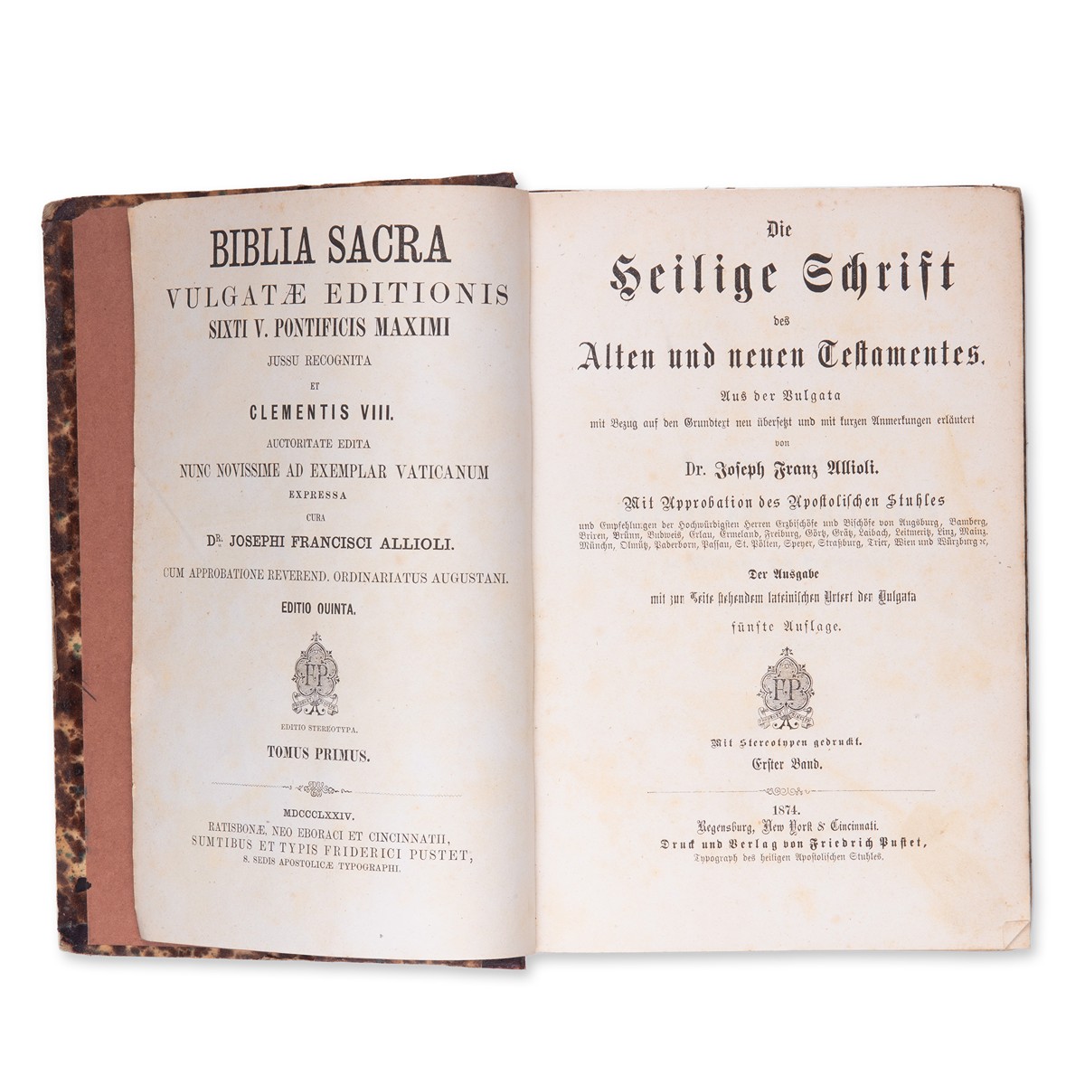 ALLIOLI, Joseph Franz (1793-1873): Die Heilige Schrift. Díl I.