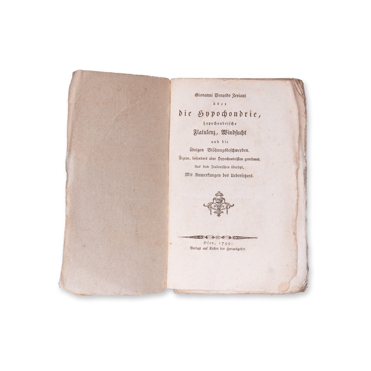 ZEVIANI, Giovanni Verardo (1725-1808): Über die Hypochondrie, hypochondrische Flatulenz