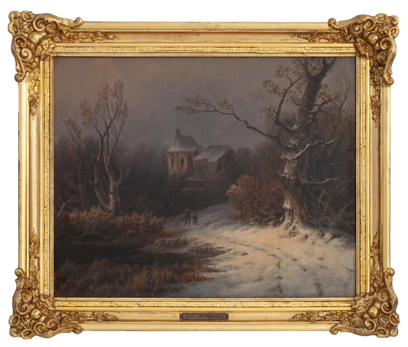 Piepenhagen August Bedřich 1791 - 1868 - Zimní krajina s kostelem