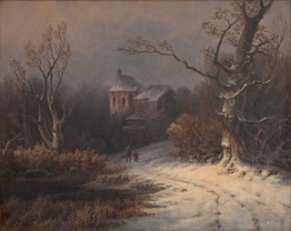 Piepenhagen August Bedřich 1791 - 1868 - Zimní krajina s kostelem
