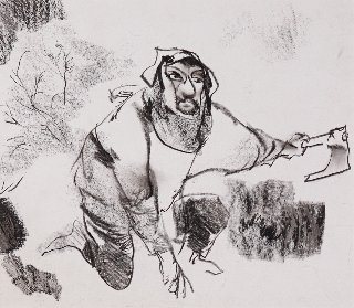 Jiří Trnka (1912 - 1969) - Kresba k pověsti Durynk a Neklan