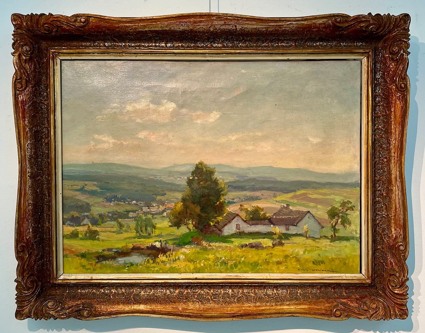 František Cína Jelínek (1882 - 1961) - Krajina so statkom