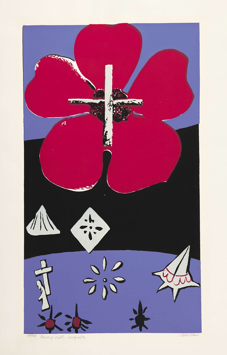 JAROSLAV KAISER (1919-2007) - Červený kvet