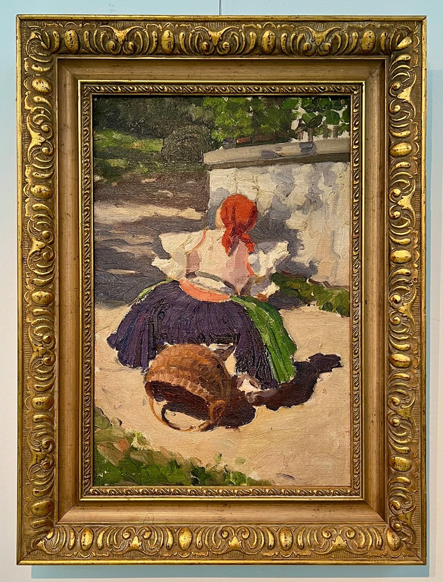 Jozef Teodor Mousson (1887 - 1946) - Sediaca – Žena v červenej šatke