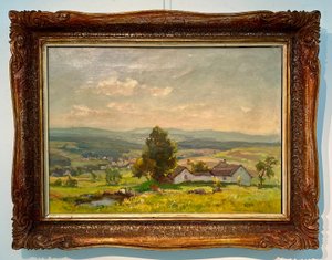 František Cína Jelínek (1882 - 1961) - Krajina so statkom