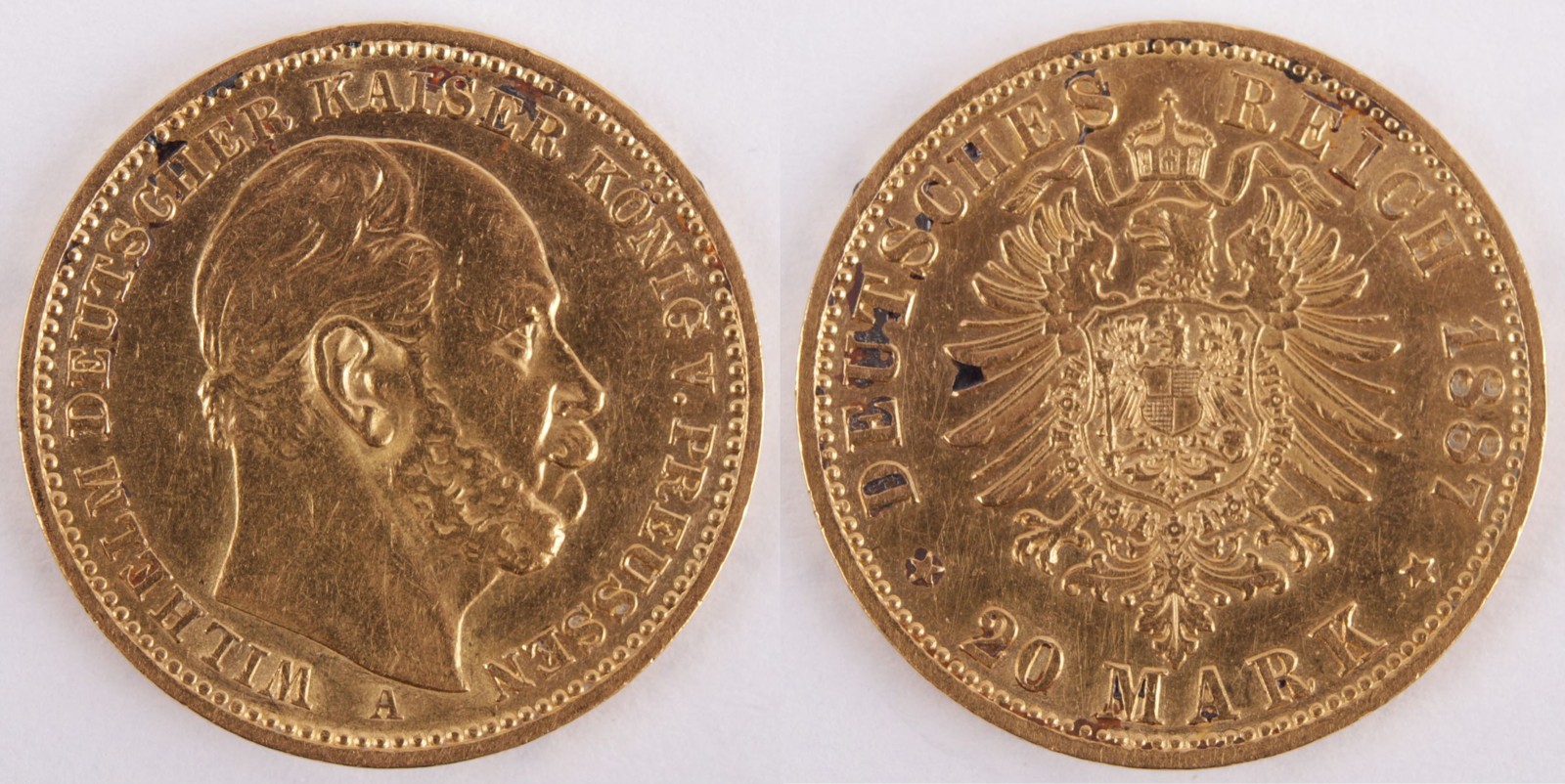 Zlatá mince: 20 Marka 1887