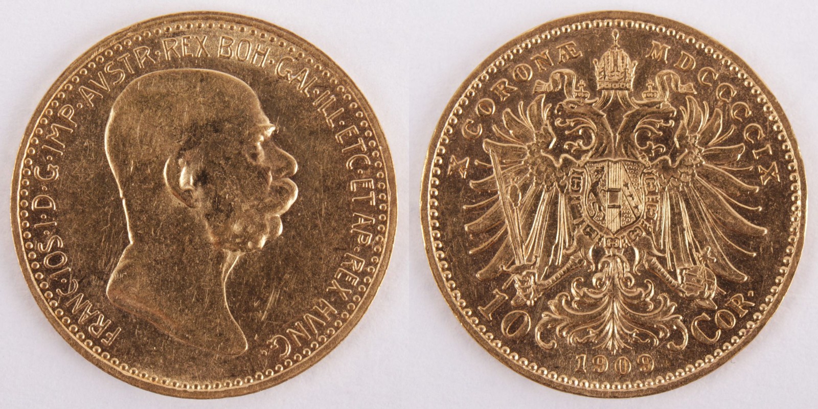 Zlatá mince: 10 Koruna FJI 1909 