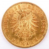 Zlatá mince: 20 Marka 1888