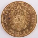 Zlatá mince: 20 Marka 1887