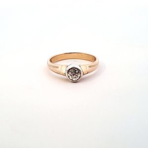 Starožitný zlatý prsten s diamantem 0,52 ct, Rakousko-Uhersko, vel. 58