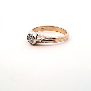 Starožitný zlatý prsten s diamantem 0,52 ct, Rakousko-Uhersko, vel. 58