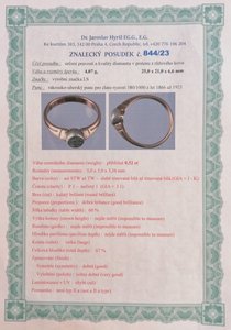 Starožitný zlatý prsten s diamantem 0,52 ct, Rakousko-Uhersko, vel. 58