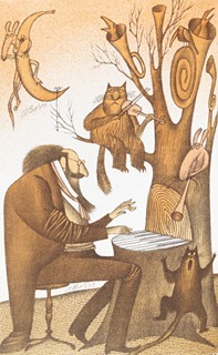 Born Adolf 1930–2016 - Ilja Hurník: Slovníček instrumentů,
5 ks litografií, 1982 – 5 ks
