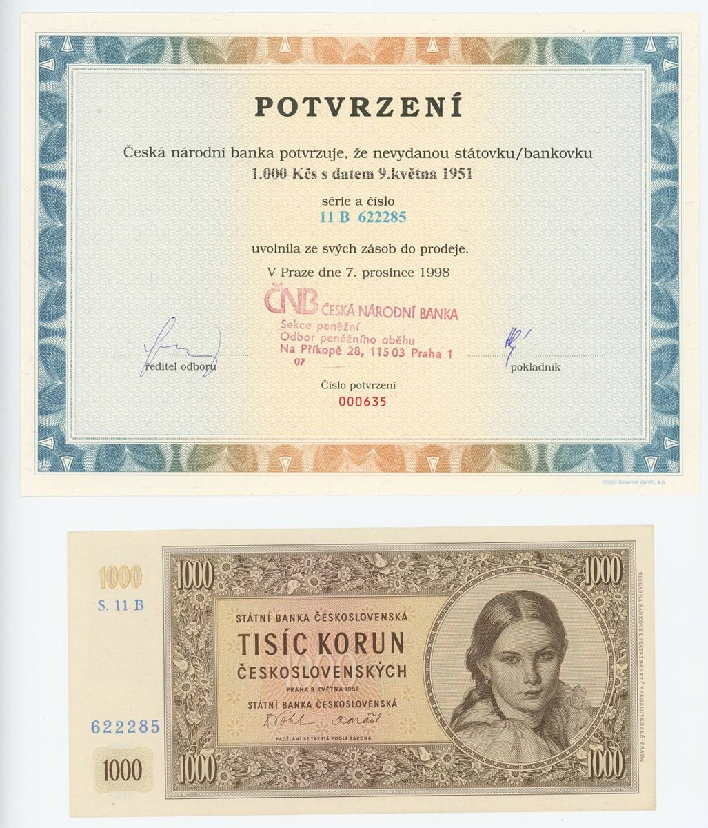 1000 KORUN ČESKOSLOVENSKÝCH