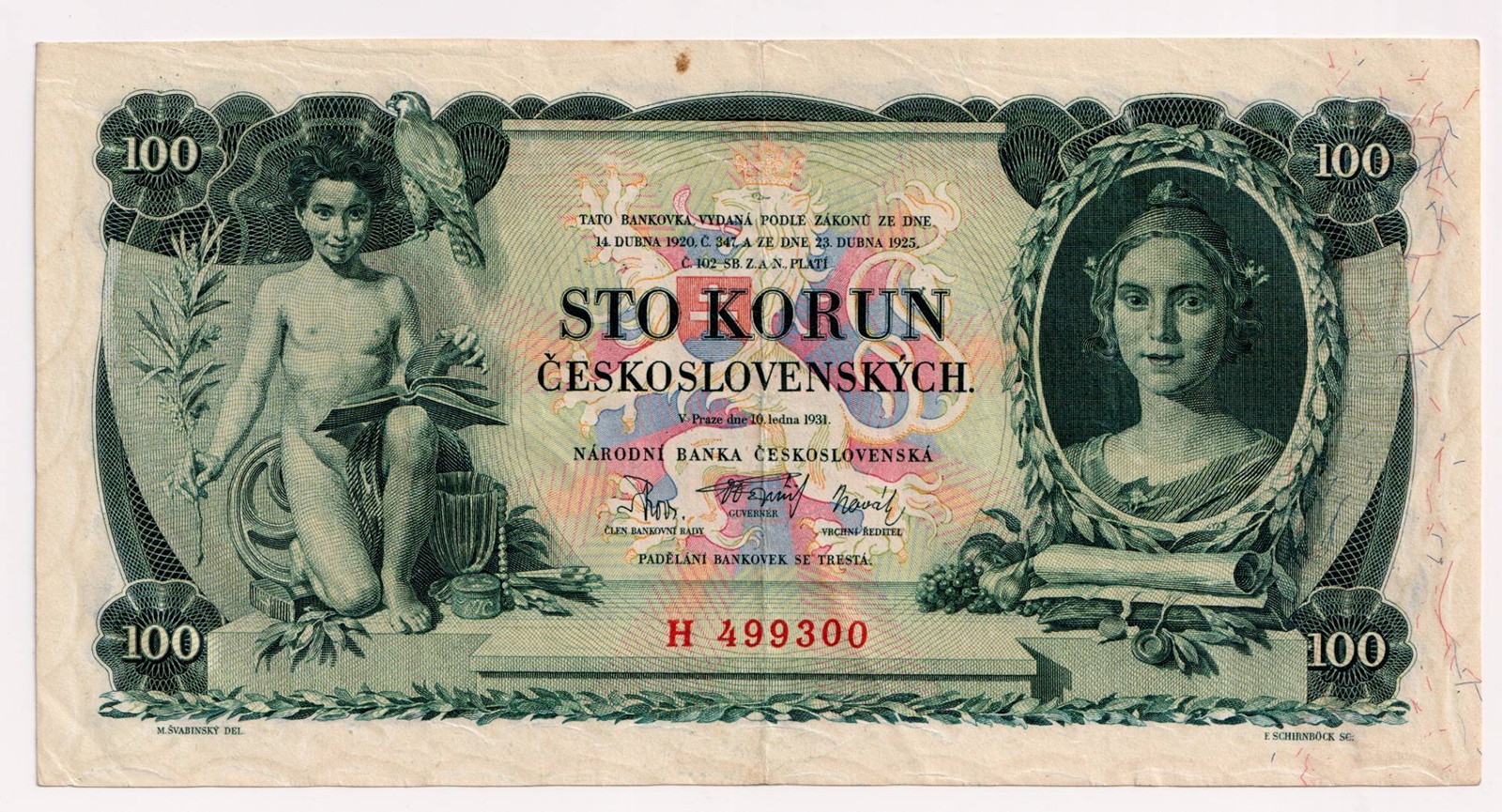 100 KORUN ČESKOSLOVENSKÝCH