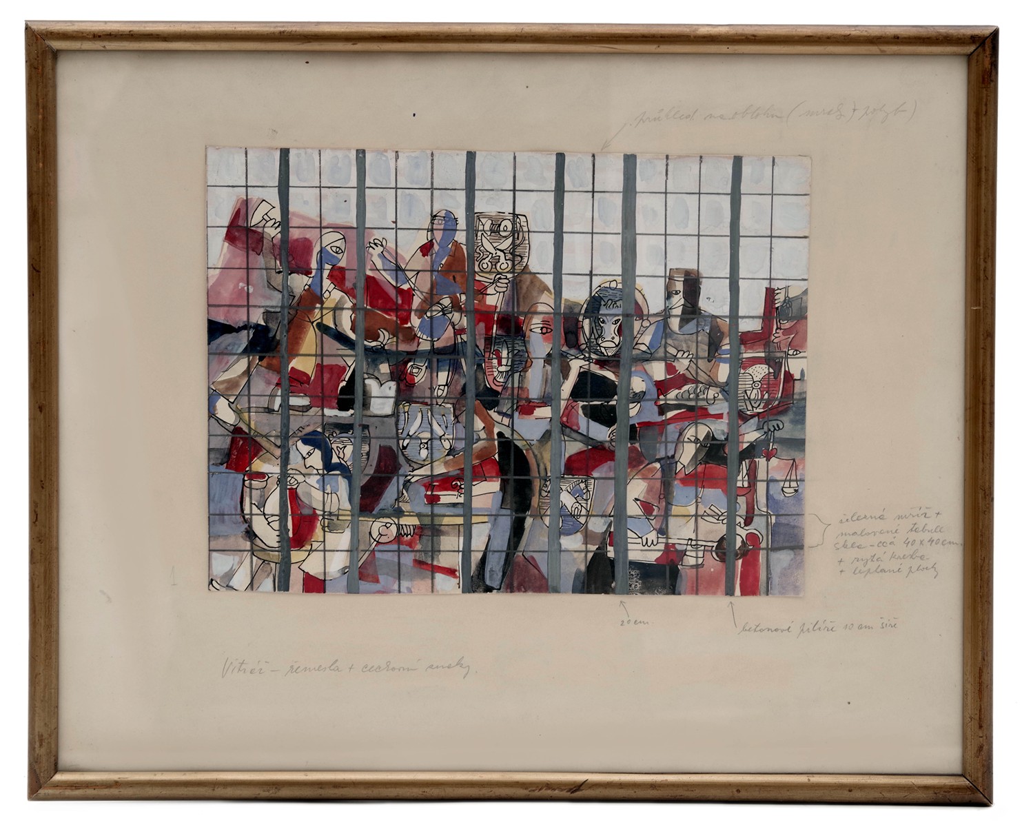 Návrh na vitráž, Řemesla a cechovní znaky, Josef Jíra