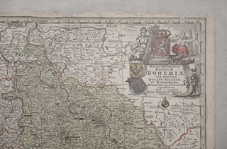 Mapa Čech, Moravy, Lužice a Slezska, Matthäus Seutter