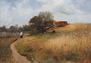 Antonín Chittussi (1847 - 1891) - Chalupa za obilným polem