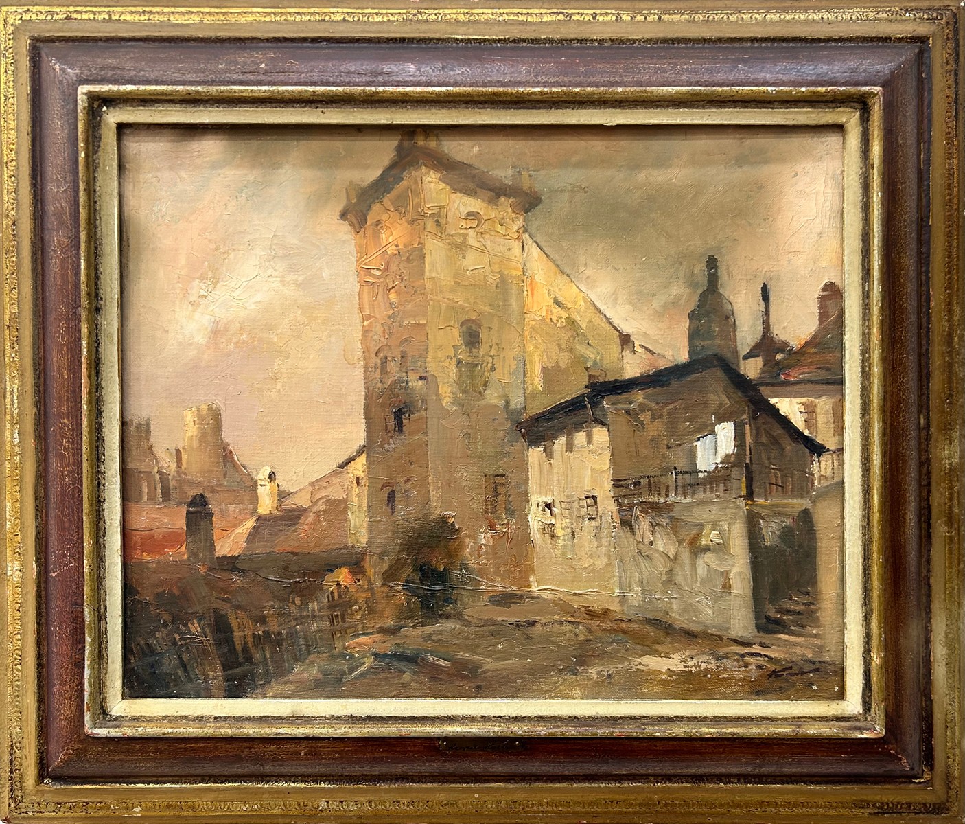 Karel Hodr (1910 - 2002) - Bašta a měšťanský dům v Jindřichově Hradci 1950