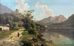 Fritz Chwala (1872 - 1936) - Horská idyla u jezera
