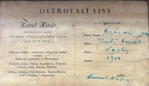 Karel Hodr (1910 - 2002) - Bašta a měšťanský dům v Jindřichově Hradci 1950