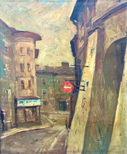 Karel Hodr (1910 - 2002) - Ulice V kopečku u velkého náměstí