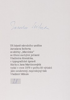 Vladimír Komárek - Jaroslav Seifert Kytička fialek
