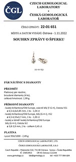 Náušnice s diamanty v platině - art deco