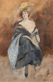 Jan Dědina (1870 - 1955) - Dáma s kloboukem
