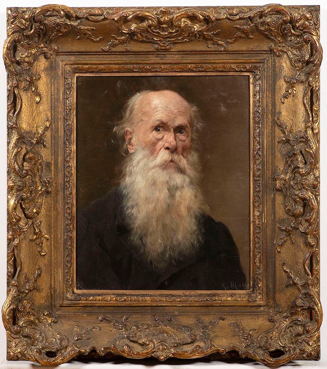 Gustáv Mallý (1879 - 1952) - Portrait of an old man with a beard